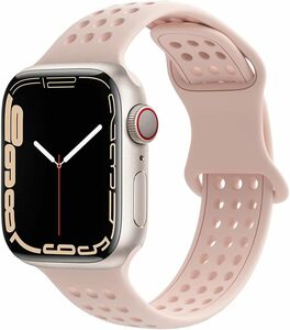 コンパチブル アップルウォッチ バンド シリコン スポーツバンド 柔軟 通気性拔群 apple watch ultra 49mm バンド (38/40/41mm, ピンク)