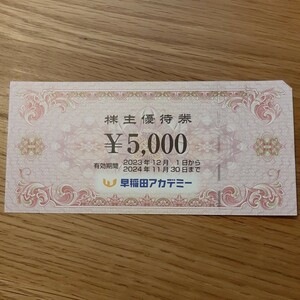 早稲田アカデミー　株主優待券　5000円分　2024.11.30