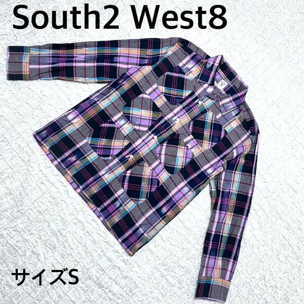 South2 West8 サウスツーウエストエイト　長袖チェックシャツ　サイズS