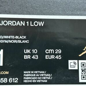 29cm US11 新品未使用 Nike Air Jordan 1 Low Bred Toe GYM RED 553558-612 ジョーダン ロー ブレッド トゥ ジムレッドの画像8