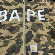 初期　A BATHING APE BAPE KAWS CARHARTT Duck Active Jacket ジャケット　パーカー　HOODED 1st Camo 迷彩　カーハート　BABY MILO M STA _画像2