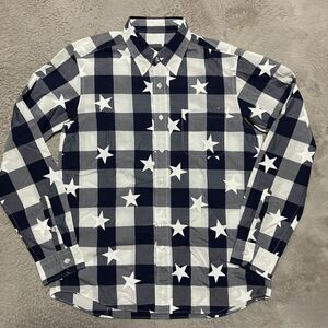 sophnet soph STAR スター　チェック　長袖シャツ　シャツ　青　BLUE 白　ホワイト　ボタンダウン　M tシャツ