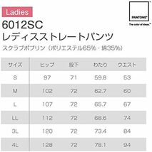  [パントン] スクラブパンツ 医療用 女性用 パントーン レディース ストレートパンツ 6012SC ダークグレー 4L (日本サイズ4L相当) と240_画像2
