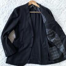 ●Burberry BLACK LABEL バーバリーブラックレーベル テーラードジャケット ノバチェック シルク混 黒 ブラック メンズ ブレザー ビジネス _画像1