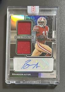 2020 Obsidain NFL Brandon Aiyuk 49ers Auto Jersey 150枚限定 レデ戻り