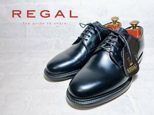 【未使用】REGAL リーガル 上質 プレーントゥ ビジネスシューズ 本革 レザー 黒 24.5EEcm メンズ 高級紳士靴