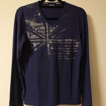 NICOLE CLUB FOR MEN ニコルクラブフォーメン Tシャツ ロンT 青ネイビー 46 Mサイズ_画像1