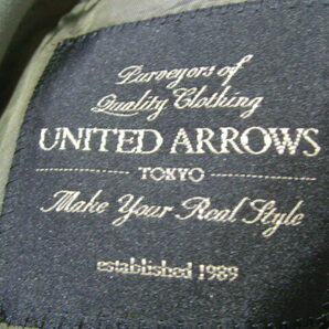 ssy8245 UNITED ARROWS ユナイテッドアローズ コットンジャケット スモーキーグリーン ■ 3つボタン ■ 無地 ストレッチ サイズ46/Sの画像9