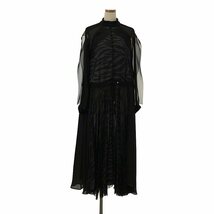 【美品】 sacai / サカイ | 2020SS | ゼブラ柄 シースルー ウエストギャザー プリーツ ワンピース | 1 | ブラック | レディース_画像1