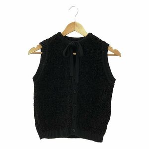 【美品】 UNITED ARROWS / ユナイテッドアローズ | FUR/CMB ニットベスト | F | ブラック | レディース