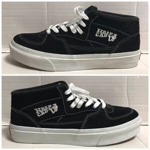 VANS バンズ HALF CAB ハーフキャブ シューズ スエード 黒 ブラック × 白 ホワイト 25.5 Halfcab