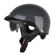 ハーフヘルメット 新品 半キャップヘルメット 内蔵ゴーグル 収納可 調整可能 DOT安全認証 SOMAN H3 グレー　サイズ：M_画像5