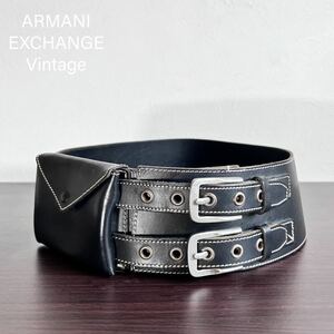 armani exchange アルマーニ y2kレザーコルセット ベルト ウエストポーチ fairy grunge gothic lolita stream punk