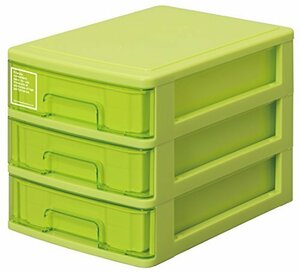  sun ko- plastic small articles storage 3 step silky width 18.2× inside 26.5× height 19cm green 