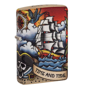 ジッポー アメリカ加工 #PF49532 ノーティカルタトゥー 航海士のタトゥー&ギフトボックスセット（オイル＋フリント+BOX）