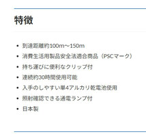 レーザーポインター ベーシック 単4電池ｘ２本 日本製 TLP-398W/シルバー PSCマークｘ１本/送料無料メール便 ポイント消化_画像2