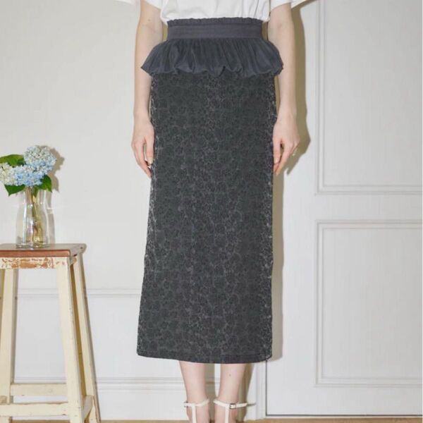 半額以下 miro amurette ペンシルスカート ペプラムベルト セット