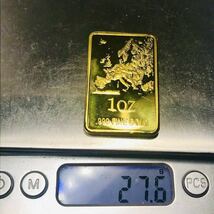 1円スタート〜古銭　ヨーロッパ地図記念金貨　1オンス　ゴールドバー EU記念金貨 大型金貨　カプセル付き_画像5