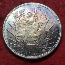 1円スタート〜古銭　1910年　1ペソ　メキシコ ペソ造幣局カバリート馬銀貨 1円銀貨　貿易銀　大型銀貨 _画像1