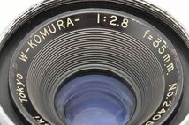 三協光機 W-KOMURA 35mm F2.8 Ｗ－コムラ Lマウント L39 SANKYO KOHKI 日本製 JAPAN W KOMURA 35/2.8 Ｗ コムラ Leica ライカ Leitz ライツ_画像3