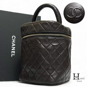 【希少☆シール有2番】CHANEL シャネル　バニティバッグ　ハンドバッグ　トート　レザー　ココマーク　ブラウン　希少　マトラッセ