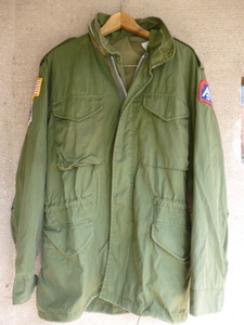 M-65 M65 CAB CLOTHING OD エポレット　国旗・部隊章つき　（生地は米国製）　LARGE REGULAR