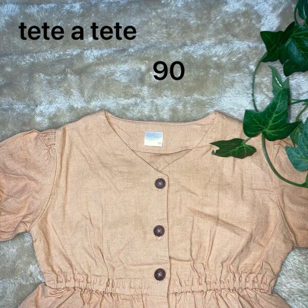 【tete a tete】90 ワンピース　古着　ベビー　キッズ　ベビー服　子供服　女の子　