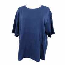 マックスマーラ レジャー MaxMara LEISURE オーバーサイズ ビッグシルエット Tシャツ 半袖 カットソー クルーネック 紺 ネイビー a152_画像1