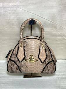 Vivienne Westwood ヴィヴィアンウエストウッド ハンドバッグ 鞄 パイソン 型押しハンドバッグ ブランド物 レディース ファッション 25-7