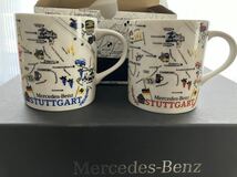 【新品/未使用/非売品】メルセデスベンツ Mercedes Benz AMG mapmug Stuttgart シュッツトガルトマップ マグカップ 2個 セット ペア_画像1