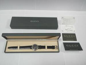 ★美品完品 電池未交換★ GUCCI グッチ GQ2040 腕時計 メンズ対応ユニセックス ディアマンテ ホワイト文字盤 純正ベルト 保証書・ケース付