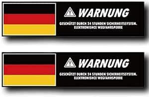 Roost ドイツ国旗 ドイツ語セキュリティステッカー 2枚 窓用 ドイツ車 ウィンドウ用 クリア ホワイ