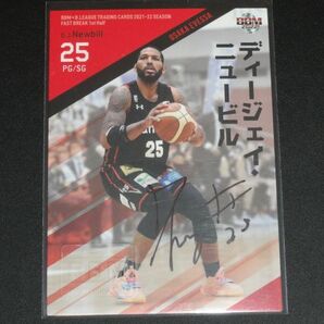 BBM B.LEAGUE 2021-22 FAST BREAK 1st Half ディージェイ・ニュービル (大阪エヴェッサ) 直筆サインカード 87枚限定 Bリーグ 2022の画像1