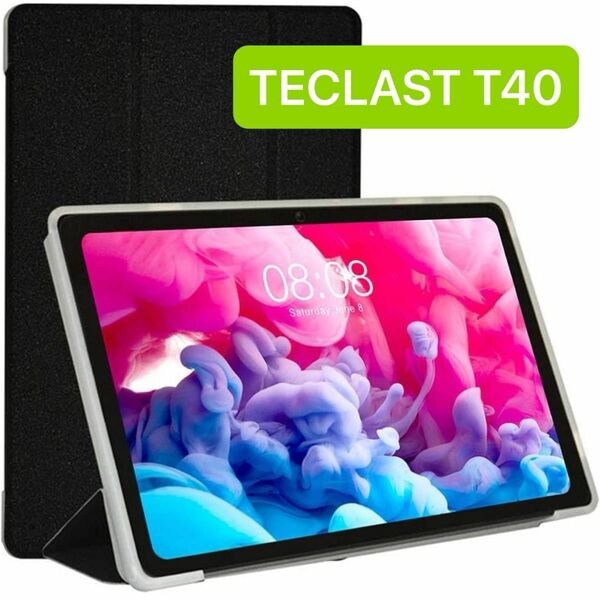 For T ECLAST T40 タブレット ケース 指紋防止 薄型 最軽量 全面保護型 (T-ECLAST T40 ブラック)