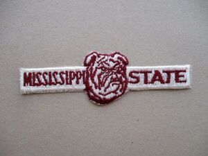 80s ミシシッピ大学Mississippi StateブルドッグスBulldogsワッペン/patchアメフトNCAAフットボールUSAカレッジNFLブルドックFOOTBALL V199