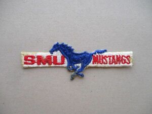 80s SMU サザン メソジスト大学 Mustangsワッペン/馬パッチpatchアメフトNCAAフットボールUSAカレッジNFLキャラ米国アメリカFOOTBALL V199