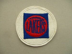 70s ロサンゼルス・レイカーズ LOSANGELES LAKERS 横振り刺繍ワッペン/バスケットボールVINTAGE手振りバスケpatchパッチNBAビンテージ V199