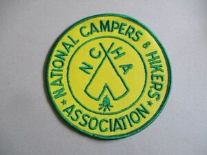 70s NATIONAL CAMPERS & HIKERS ASSOCIATIONワッペン/ハイキング焚火ソロキャンNCHAテントPATCH焚き火キャンプCAMPアウトドア V200