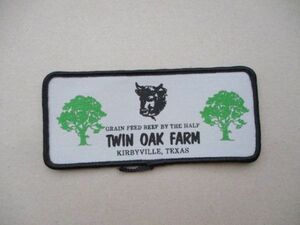 80s ツインオークファームTWIN OAK FARMワッペンTEXAS/木BEEF牧場ファーム牛ウシうしビンテージ動物PATCH酪農ビーフ肉アップリケCOW V195