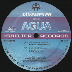 Javemeyer - Agua / 人気ハウス・レーベル、Shelter Recordsから2003年にリリースされたヒット・シングル！