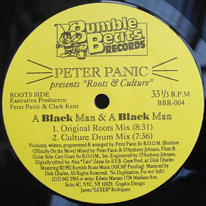 Peter Panic Presents Roots & Culture - A Black Man & A Black Man / パーカッシブなトラックにラガMCが絡むレゲエ・ハウス・チューン！