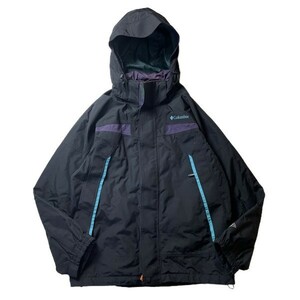  outdoor series! Columbia Colombia OMNI-TECH mountain parka nylon jacket black blue black light blue purple S size men's old clothes 