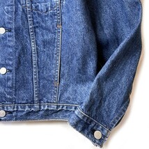 超名作! 90s 日本製 Levi's リーバイス 70651 ヴィンテージ トラッカー デニムジャケット Gジャン オレンジタブ 濃紺 Mサイズ メンズ 古着_画像5