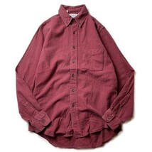 アメカジ! 80s 90s USA製 L.L.Bean エルエルビーン ヴィンテージ チェック柄 ボタンダウン 長袖シャツレッド ブラック 赤 黒 S メンズ 古着_画像1