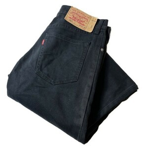 超人気モデル! 00s Levi's リーバイス 517 ローライズ フレア ブーツカット ブラック ジーンズ ピケパンツ 人気カラー 黒 W29 メンズ 古着