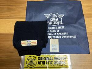 THE REAL McCOY'S(ザ リアルマッコイズ)【MUFFLER, WOOL-KNIT(マフラー)、MA11101、NAVY、Fサイズ】未使用：タグ、トートバッグ付き