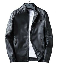 即決) 3色 売れ筋 立て襟 メンズレザージャケット ライダースジャケット 革ジャン アウター S M L XL 2XL 3XL_画像1