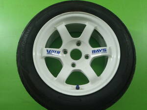 TE37　RAYS VOLKRACING　レイズ　ボルク　AE86サイズ　ジャンクホイール　14in　7J　±0　4穴　114.3　１本のみ　修正ベース②