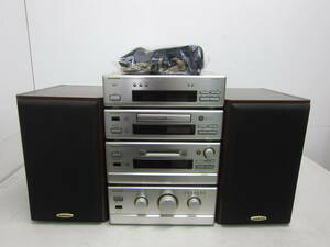 ジャンク品【ONKYO システムコンポ】A-922M/T-422M/C-722M/MD-122M/D-202AⅡ オンキョー スピーカー