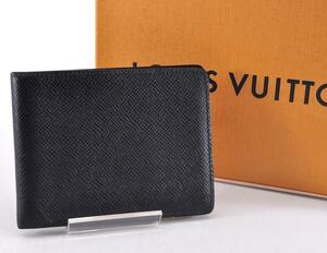 Louis Vuitton ルイヴィトン タイガ ポルトフォイユ ミュルティプル 二つ折り財布 ウォレット レザー 革 ブラック 黒 箱付き C2038